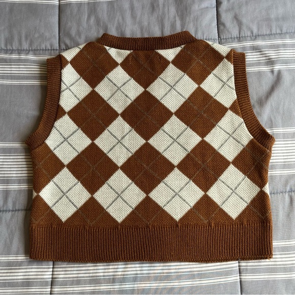 Brown argyle sweater vest - Picture 3 of 6